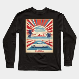 Miami Florida United States of America Tourism Vintage Poster Long Sleeve T-Shirt